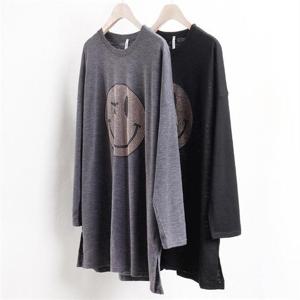 [강물처럼]빅사이즈사랑해요 1783L210 윙크 스마일 슬라브 티 MN