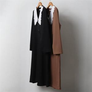 [강물처럼]빅사이즈사랑해요 J536L212 배색카라버튼원피스 IR (9