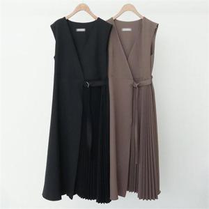 [강물처럼]빅사이즈사랑해요 K595L212 사이드플리츠랩원피스 TG