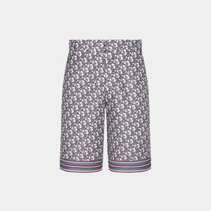 디올 남성 오블리크 픽셀 패턴 버뮤다 실크 쇼츠팬츠 라이트블루 013C121A4751 065