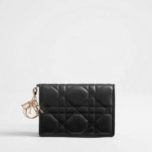 디올Lady Dior Bloom 카드 지갑 가죽 블랙 S0011ONMJ_M900