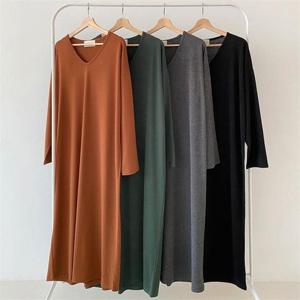 [강물처럼]빅사이즈사랑해요 K699L212 루즈브이무지롱원피스 LD