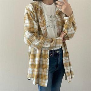 [강물처럼]아이우먼 베이직파스텔체크남방 CRN441M212 빅사이즈