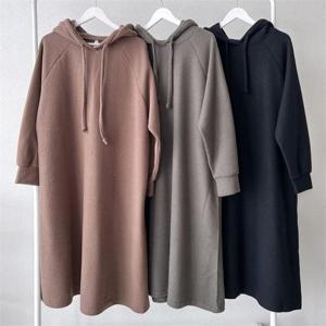 [강물처럼]빅사이즈사랑해요 K669L212 풀골지끈후디롱원피스 BN