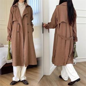 [강물처럼]위쉬몰 BN 피치벨티드트렌치코트(K655H212) 빅사이즈