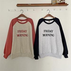 [강물처럼]빅사이즈사랑해요 K650L212 나그랑배색모닝맨투맨 GO