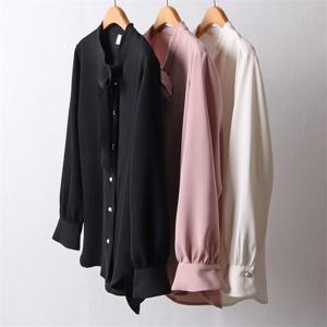 [강물처럼]빅사이즈사랑해요 F933L212 쉬폰진주리본블라우스 PE