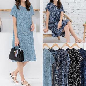 [강물처럼]위쉬몰 BZ 패턴반팔쿨감원피스(J086H301) 빅사이즈 (9