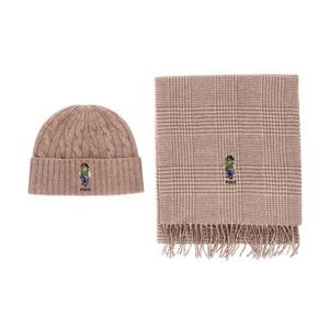 [폴로랄프로렌] 남녀공용 헤리티지 베어 기프트 세트 비니 목도리 머플러(PC1303 219)