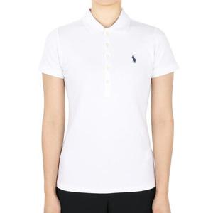 폴로랄프로렌 여성 슬림핏 코튼 PK 반팔(화이트) 211870245 001