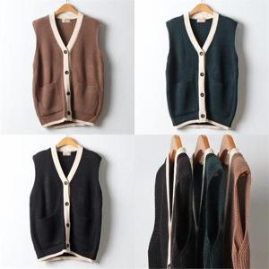 [강물처럼]위쉬몰 RM 하찌배색포켓니트조끼(J645H301) 빅사이즈