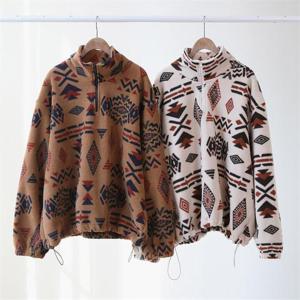 [강물처럼]빅사이즈사랑해요 K631L212 잉카패턴후리스맨투맨 LY