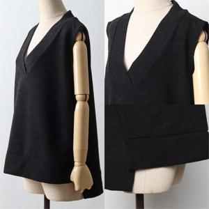 [강물처럼]위쉬몰 WW 노바딥브이넥블랙조끼(J368H212) 빅사이즈