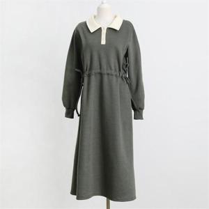 [강물처럼]아이우먼 카라배색터널롱원피스 WBN657M211 빅사이즈