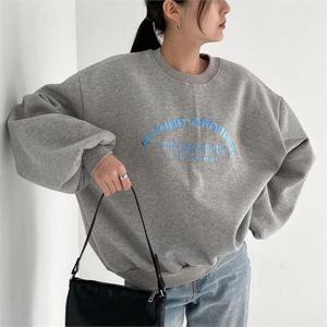 [강물처럼]아이우먼 오버핏자수퍼프맨투맨 SUN660M211 빅사이즈