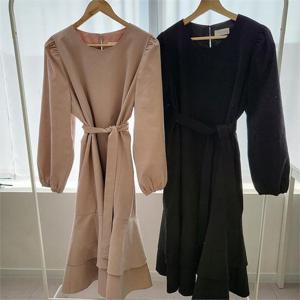 [강물처럼]빅사이즈사랑해요 K773L301 2단캉캉기모로우원피스 DL