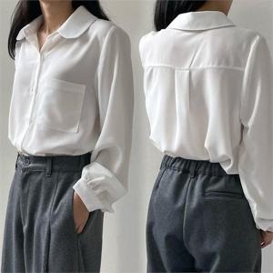 [강물처럼]위쉬몰 CR 소매셔링포켓블라우스(G227H211) 빅사이즈