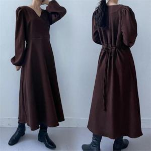 [강물처럼]위쉬몰 CR 백리본브이넥랩원피스(G147H211) 빅사이즈