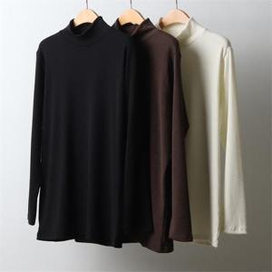 [강물처럼]빅사이즈사랑해요 J484L211 심플반폴라골지긴팔티 WJ