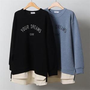 [강물처럼]빅사이즈사랑해요 J472L211 골지레이어드긴팔티 OL (9