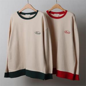 [강물처럼]빅사이즈사랑해요 J474L211 배색컬러자수맨투맨 WJ (9