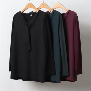 [강물처럼]빅사이즈사랑해요 J463L211 배색리본쉬폰블라우스 MN