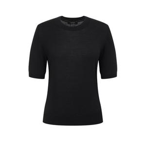 질스튜어트 뉴욕 여성 26SS 블랙 단색 코튼혼방 반팔니트 JSSW6B832BK