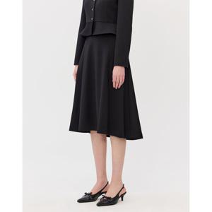 질스튜어트 뉴욕 여성 26SS 블랙 절개장식 울혼방 플레어스커트 JSSK6B210BK