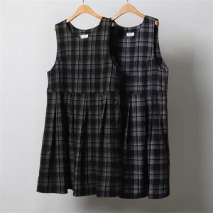 [강물처럼]빅사이즈사랑해요 J457L211 미디체크주름원피스 CH (9