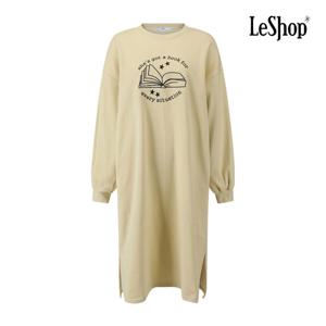 르샵  사이드 트임 자수 맨투맨 원피스 (BQ3OP001A)