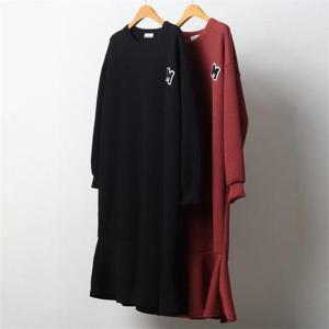 [강물처럼]빅사이즈사랑해요 J433L211 패치골지메이드원피스 OL