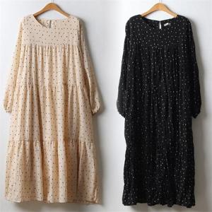 [강물처럼]위쉬몰 LY 도도패턴셔링롱원피스(K430H211) 빅사이즈