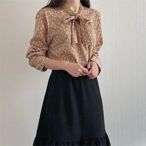 [강물처럼]아이우먼 패턴쉬폰타이블라우스 CRN590M211 빅사이즈