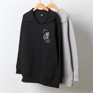 [강물처럼]빅사이즈사랑해요 J411L211 플라워나염카라긴팔티 MN