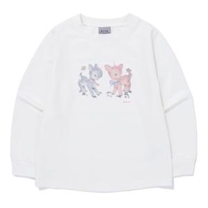 [빈]럭키 밤비 화이트 티셔츠 BA14TS01WT