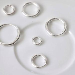 [폭스타일] 실버925 라운드 원터치 링 귀걸이 6Size