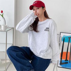 [강물처럼]아이우먼 패치절개언발맨투맨티 SUN882M301 빅사이즈