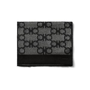 페라가모 스카프 52 0034 0740712 간치니 자카드 패턴 울 캐시미어 프린지 남성스카프