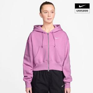나이키 우먼스 스포츠웨어 플리스 루즈 풀집 크롭 후디 HV2427-503 378063