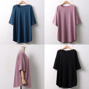 [강물처럼]위쉬몰 WW 밑단라운딩반팔티셔츠(9383H302) 빅사이즈