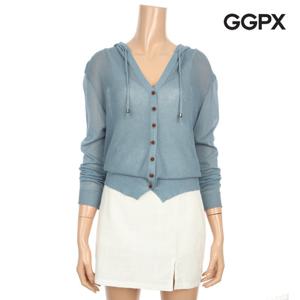 [지지피엑스]후드 시스루 썸머 니트 가디건 GNHKGA77F