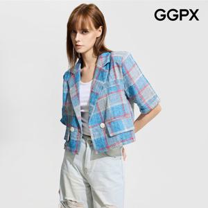 [지지피엑스]체크 크롭 썸머 자켓 GP5JK001F