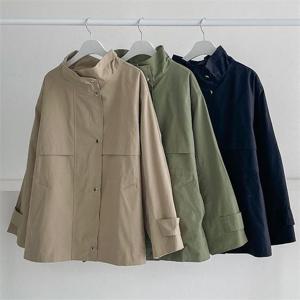 [강물처럼]빅사이즈사랑해요 G632L301 하이넥코튼숏야상점퍼 BN