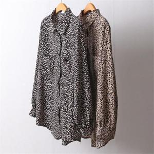 [강물처럼]빅사이즈사랑해요 I032L302 레오파드포켓블라우스 DL