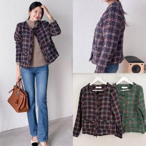 [강물처럼]위쉬몰 BN 에스피트위드체크자켓(T453H512) 빅사이즈