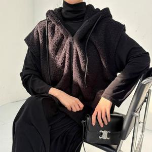 [강물처럼]아이우먼 보아털후드집업조끼 RAV895M512 빅사이즈 (4