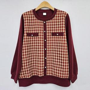 [강물처럼]아이우먼 블랜디드체크펄가디건 MNT488M512 빅사이즈