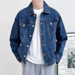 [의류] 베이직 청자켓 히든포켓 면100% 세미오버핏 데님자켓