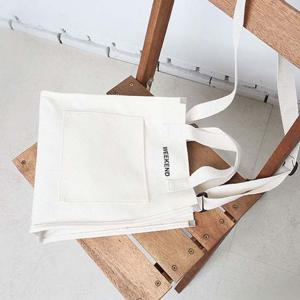 코튼 에코백 크로스백 소지품 가방 크로스 -베이지 크로스