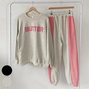 [강물처럼]빅사이즈사랑해요 K912L302 버터자수배색바지투피스 G